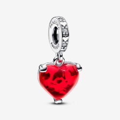 Charm Colgante Cristal de Murano Beso Mickey y Minnie Mouse de Disney