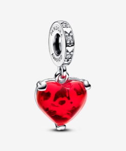 Charm Colgante Cristal de Murano Beso Mickey y Minnie Mouse de Disney