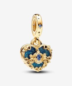 Charm Colgante Doble Carroza y Corazón de La Cenicienta de Disney