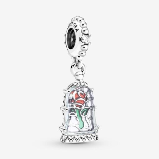 Charm Colgante Rosa Encantada de La Bella y la Bestia de Disney