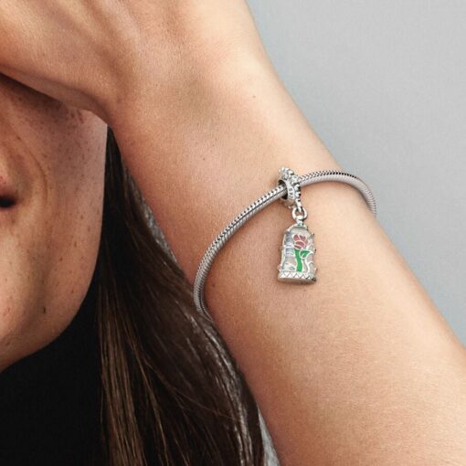 Charm Colgante Rosa Encantada de La Bella y la Bestia de Disney - Imagen 3