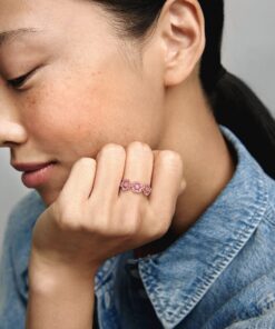 Anillo Trío de Margaritas Rosas