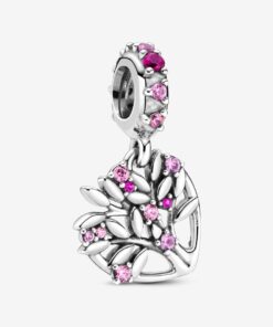 Charm Colgante Árbol Genealógico de Corazón Rosa