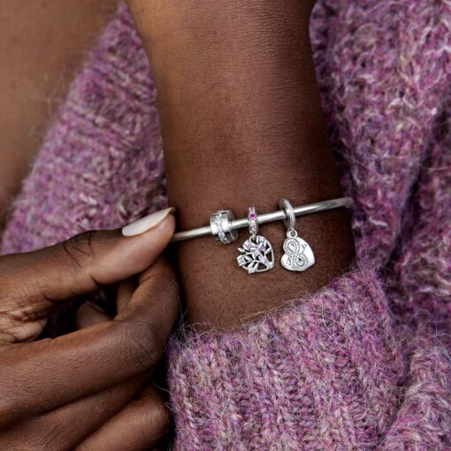 Charm Colgante Árbol Genealógico de Corazón Rosa - Imagen 5