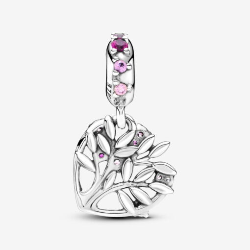 Charm Colgante Árbol Genealógico de Corazón Rosa - Imagen 7