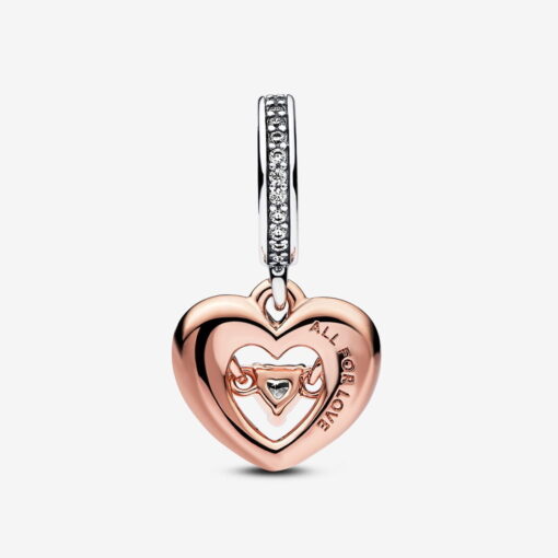 Charm Colgante Corazón Radiante en Dos Tonos - Imagen 3