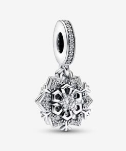 Charm Colgante Doble Copo de Nieve Brillante