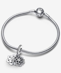 Charm Colgante Doble Copo de Nieve Brillante