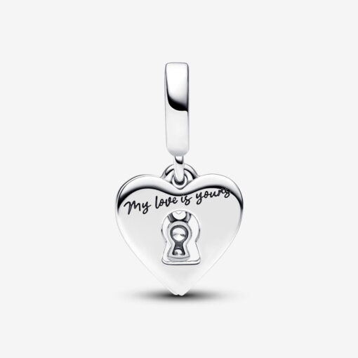 Charm Colgante Doble Corazón Rojo y Cerradura - Imagen 4