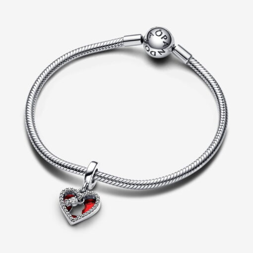Charm Colgante Doble Corazón Rojo y Cerradura - Imagen 5