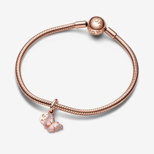 Charm Colgante Doble Mariposa Rosa - Imagen 4