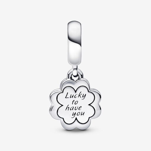 Charm Colgante Doble Trébol de Cuatro Hojas de la Amistad - Imagen 6