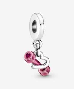 Charm Colgante Mancuerna y Corazón