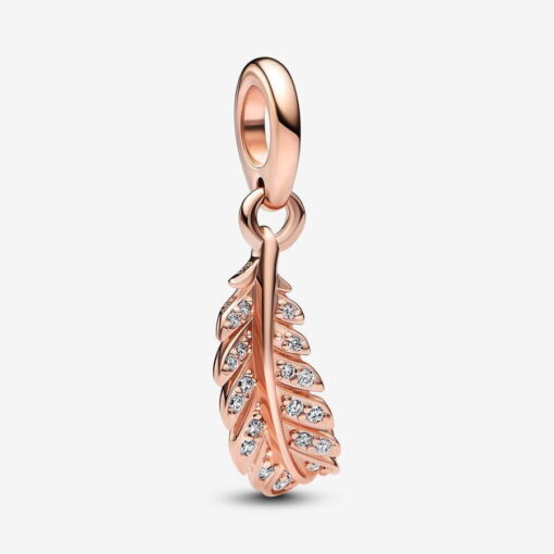 Charm Colgante Pluma Curvada Flotante