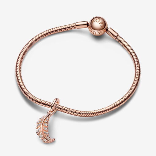 Charm Colgante Pluma Curvada Flotante