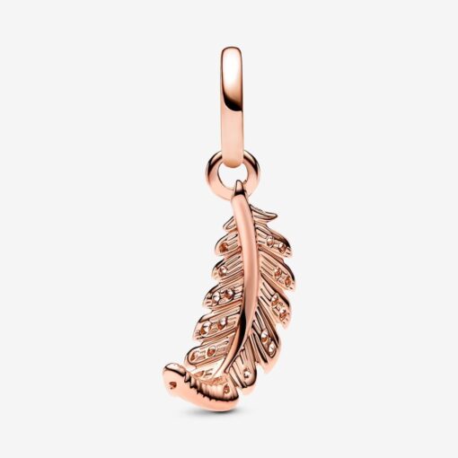 Charm Colgante Pluma Curvada Flotante