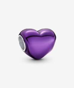 Charm Corazón Morado Metálico
