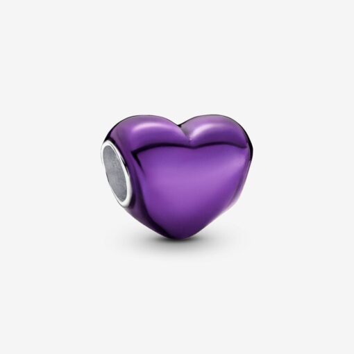 Charm Corazón Morado Metálico