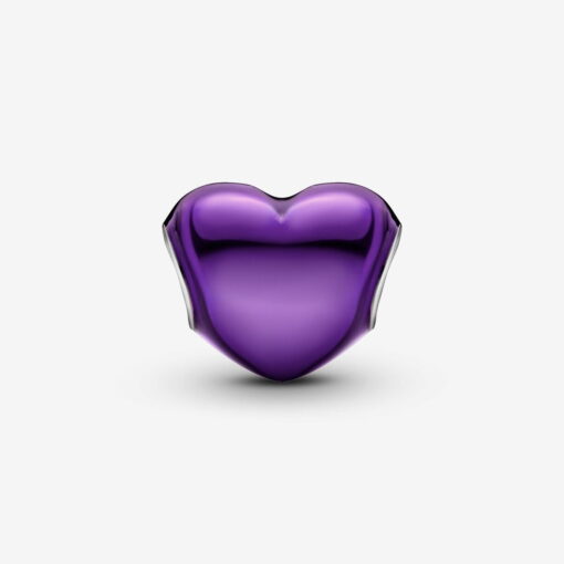 Charm Corazón Morado Metálico - Image 3