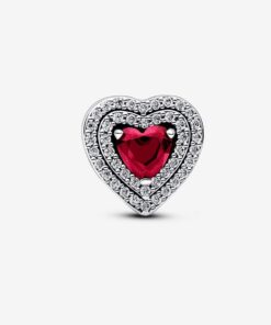 Charm Corazón Nivelado Rojo Brillante