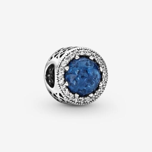 Charm Corazones Brillantes Azul Luz de Luna