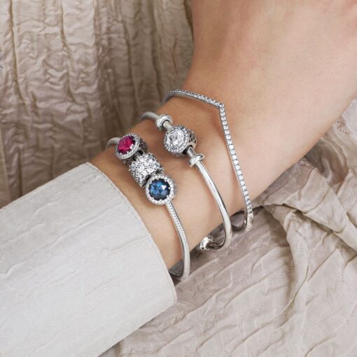 Charm Corazones Brillantes Azul Luz de Luna - Imagen 3