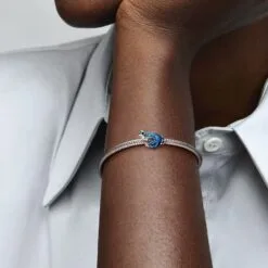 Charm Geco Azul Metálico