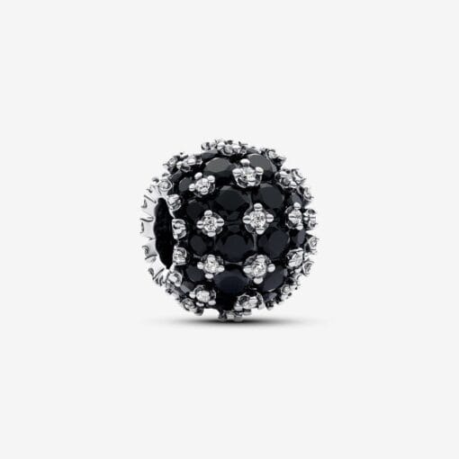 Charm Redondo Brillante en Pavé Negro