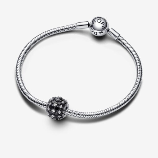 Charm Redondo Brillante en Pavé Negro - Imagen 3