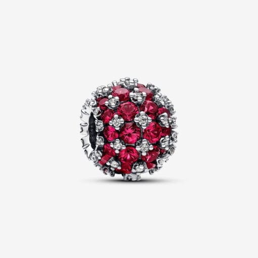 Charm Redondo Brillante en Pavé Rosa