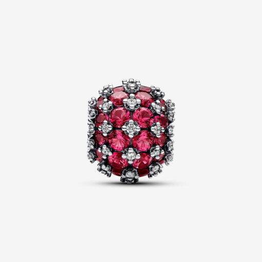 Charm Redondo Brillante en Pavé Rosa