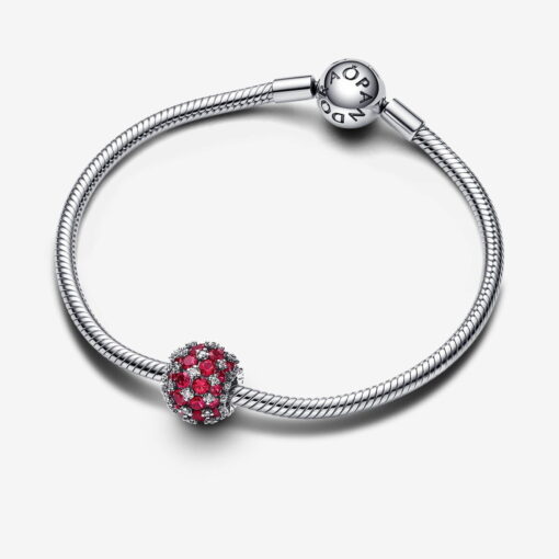 Charm Redondo Brillante en Pavé Rosa