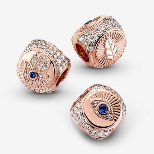 Charm Tres Caras Hamsa, Ojo que Todo lo Ve y Pluma - Imagen 4