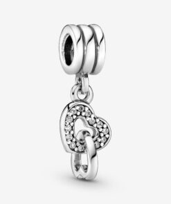 Charm colgante corazones entrelazado