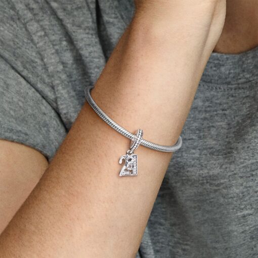 Charm colgante en plata de ley 21 Años de Amor - Imagen 4
