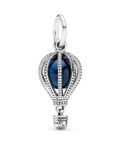 Alternative view of Charm colgante en plata de ley Globo Aeroestático Azul