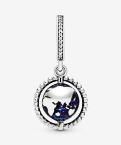 Charm colgante en plata de ley Globo Giratorio