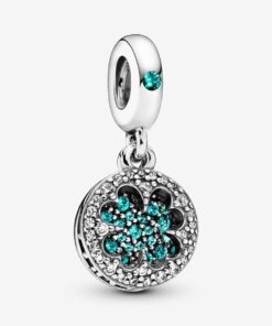 Charm Colgante en Plata de ley Trébol Brillante