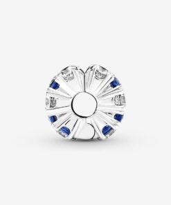 Charm de Clip Brillante Transparente y Azul