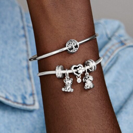 Charm de Clip Doble Línea en Pavé - Imagen 3