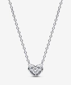 Collar Corazón Radiante y Gema Flotante