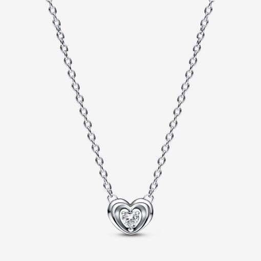 Collar Corazón Radiante y Gema Flotante