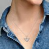 Collar Corazón y Alas de Ángel en Pavé