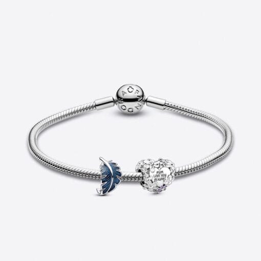 Charm Pluma Curvada Azul