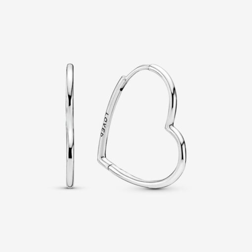 Aretes aro en plata de primera ley Corazones de Amor Asimétricos
