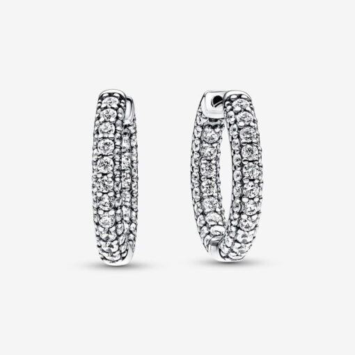 Aretes de Aro Fila en Pavé