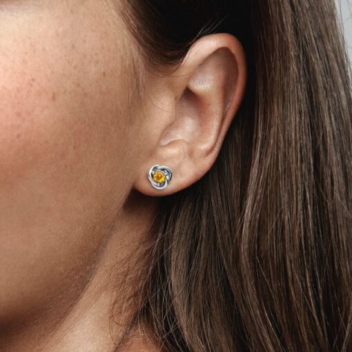 Aretes de botón Círculo Eternity Noviembre - Imagen 2