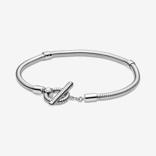 Pulsera Diseño Cadena de Serpiente Plata con Cierre en forma de T