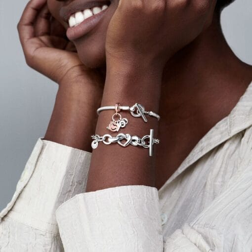 Pulsera Diseño Cadena de Serpiente Plata con Cierre en forma de T