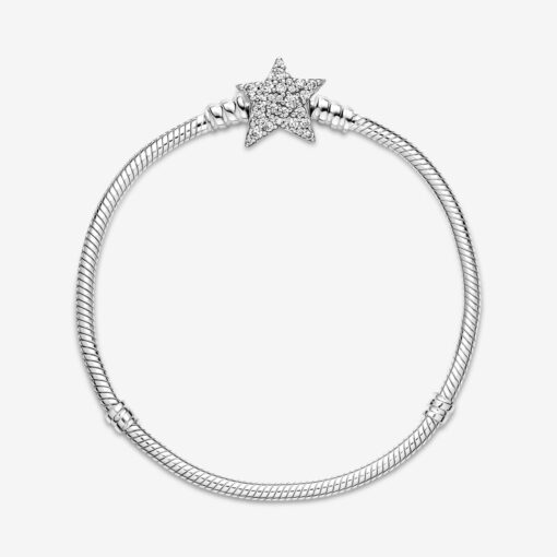 Pulsera Pandora Moments Cadena de Serpiente con Cierre de Estrella Asimétrica
